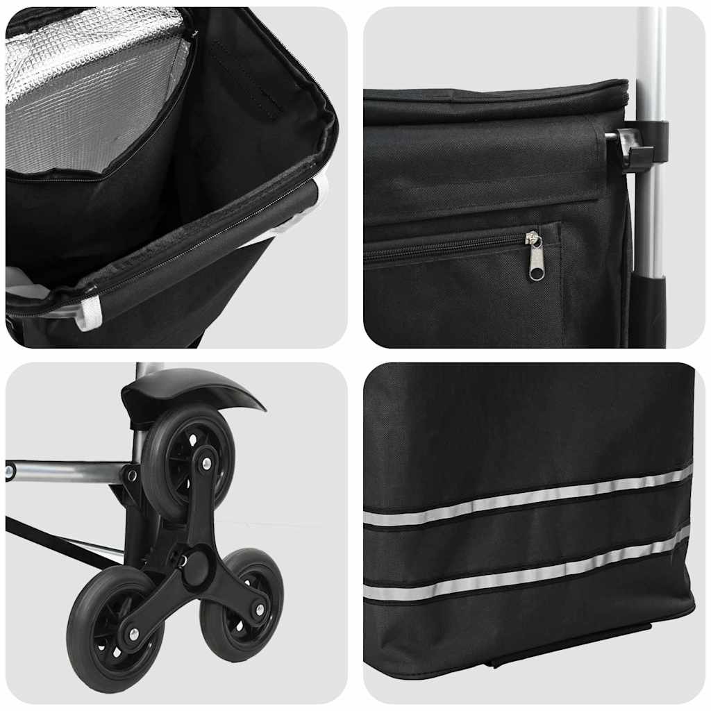 Shopping Trolley 1 Black 47 x 39 x 100.5 cm Oxford fabric