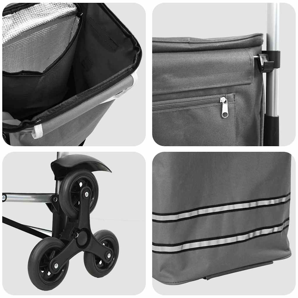 Shopping Trolley 1 Grey 47 x 39 x 100.5 cm Oxford fabric