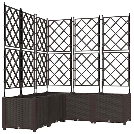 Garden Planter 5 pcs Brown 120 x 120 x 143 cm PP