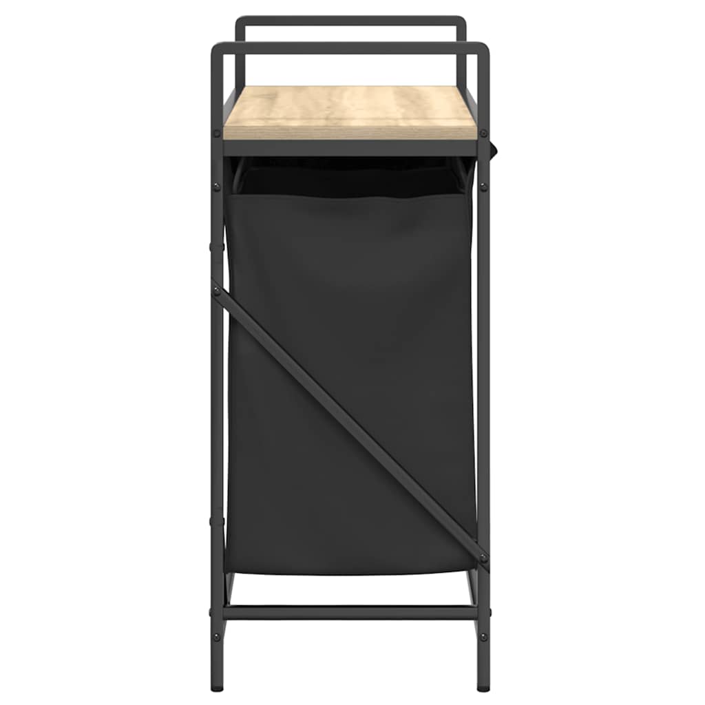 Laundry Basket 2 Compartments with Shelf Sonoma Oak