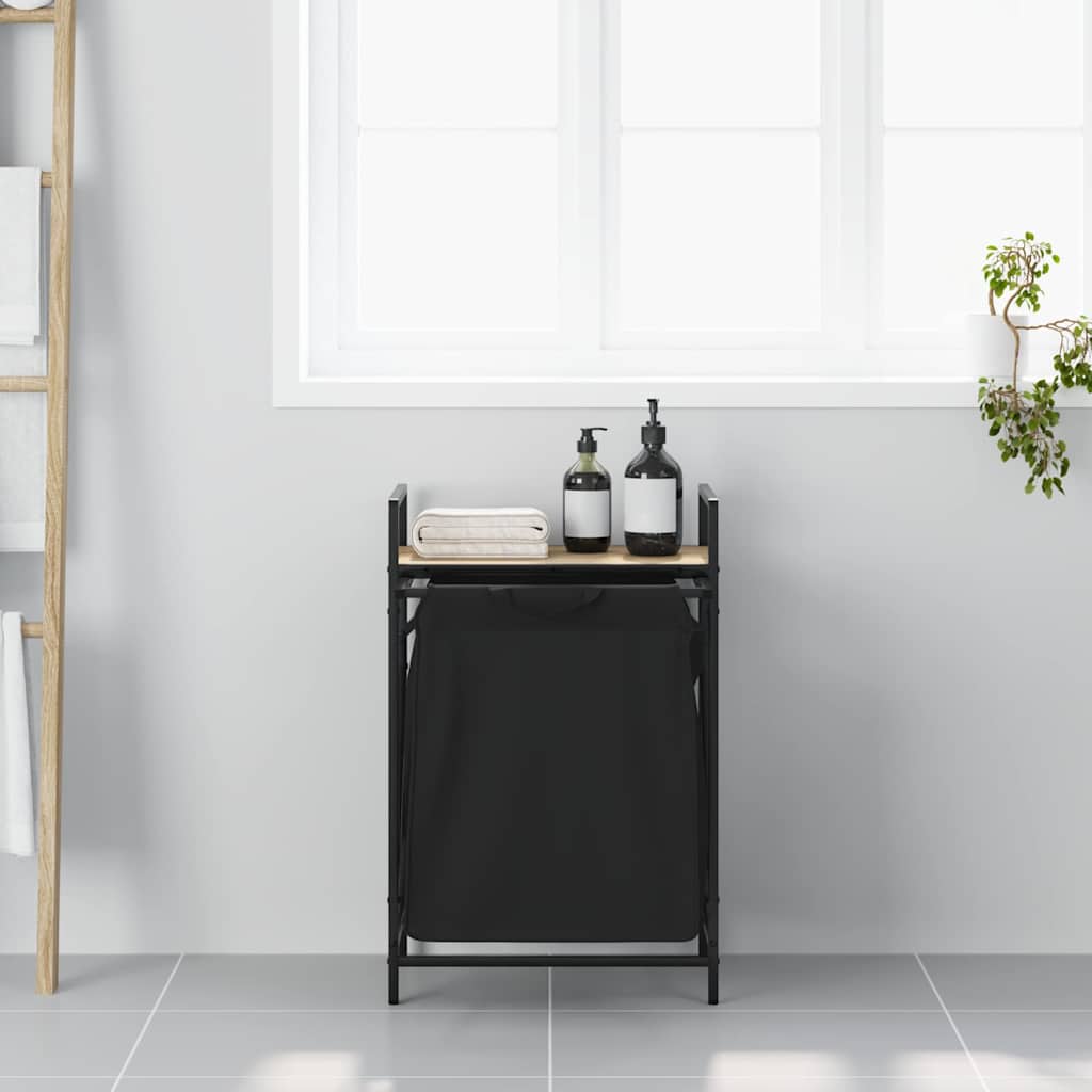 Laundry Basket 1 Compartment with Shelf Sonoma Oak