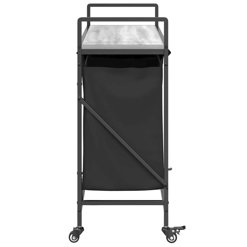 Laundry Basket 3 Compartments with Wheels Grey Sonoma