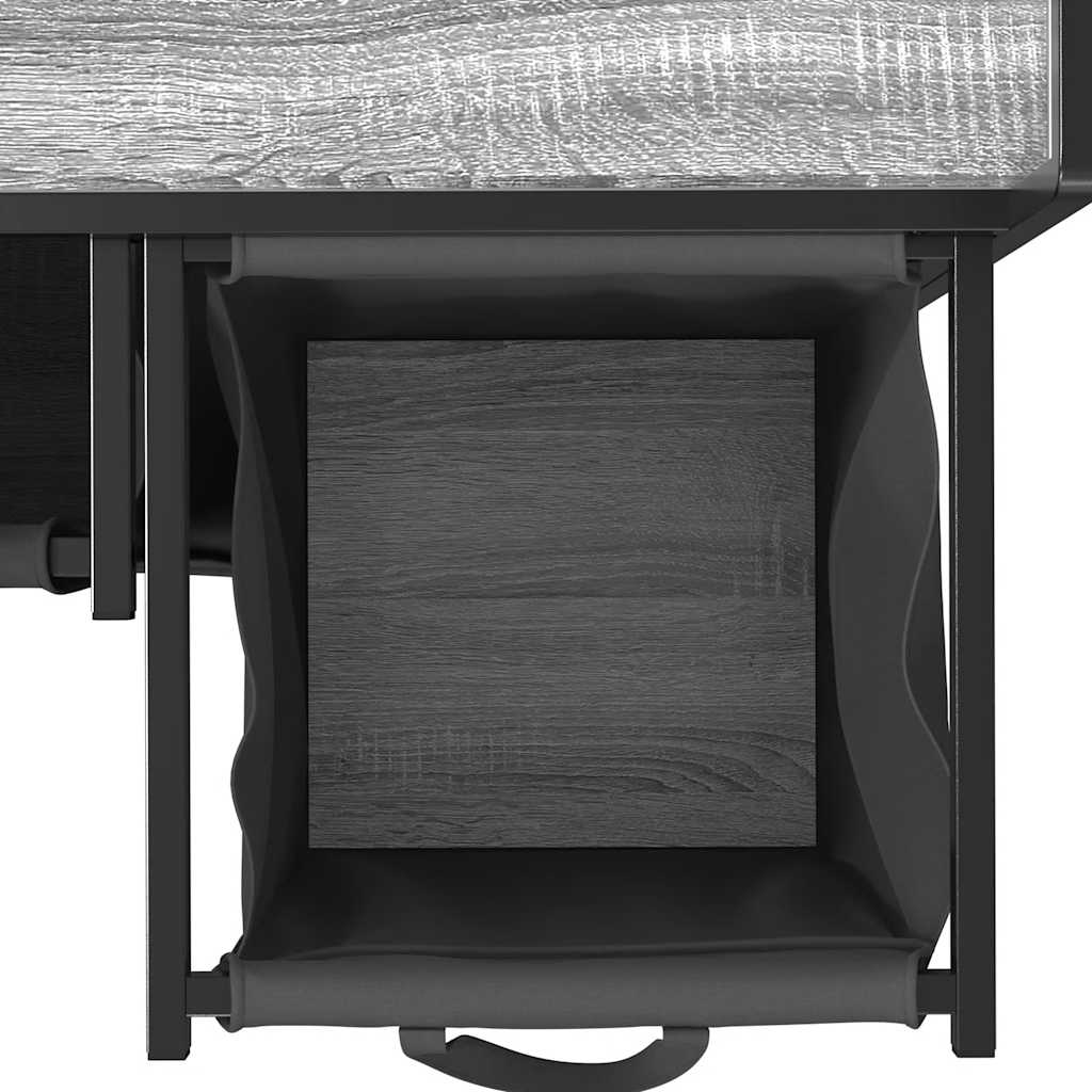 Laundry Basket 3 Compartments with Wheels Grey Sonoma