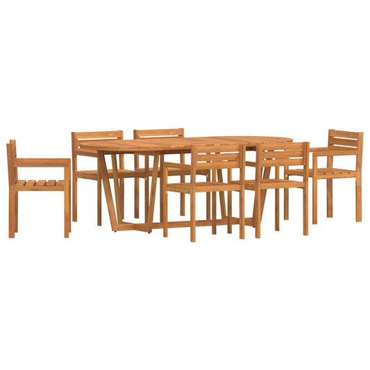 7 Piece Garden Dining Set Solid Wood Acacia