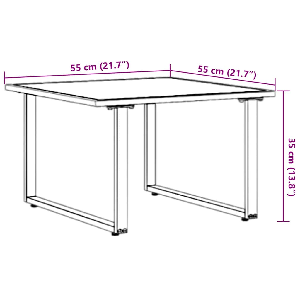 Coffee Table Black and Brown 55 x 55 x 35 cm