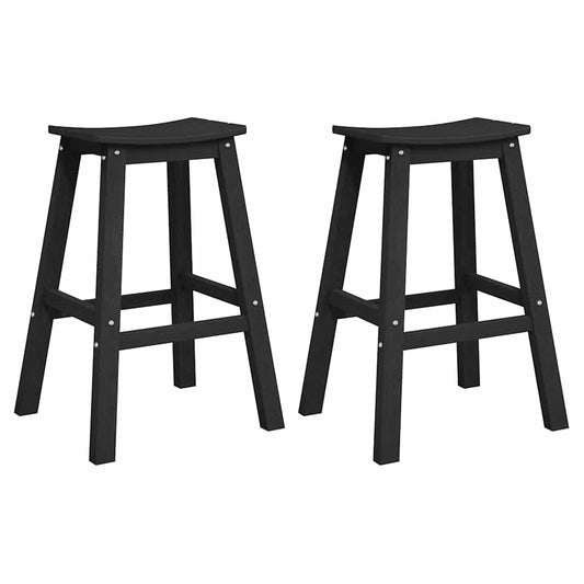 Bar Stool 2 pcs Black 52 x 43 x 73.5 cm HDPE