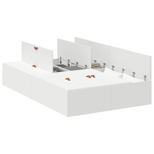 Storage Bed Frame with Door White 120 x 200 cm Engineered Wood