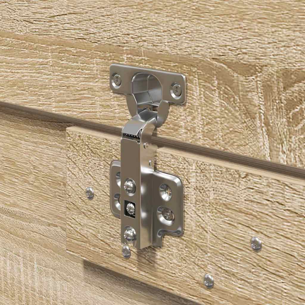 Storage Bed Frame Sonoma Oak 120 x 190 cm Engineered Wood