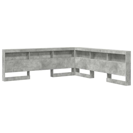 Storage Headboard Concrete Grey Engineered Wood