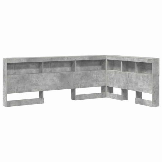 Storage Headboard Concrete Grey Engineered Wood