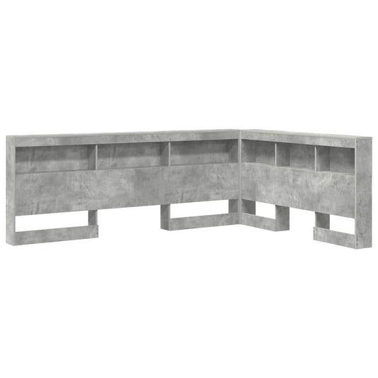 Storage Headboard Concrete Grey Engineered Wood