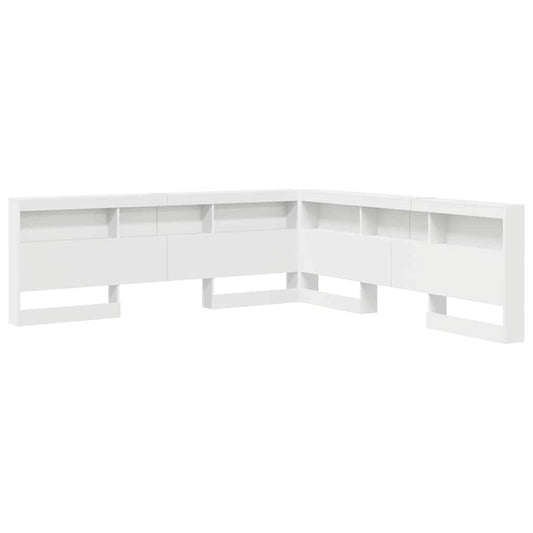 Storage Headboard White Engineered Wood
