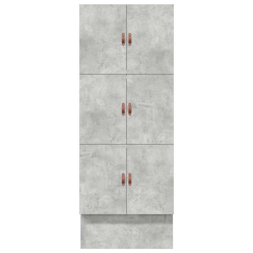 Storage Bed Frame with Door Concrete Grey 80 cm Engineered Wood