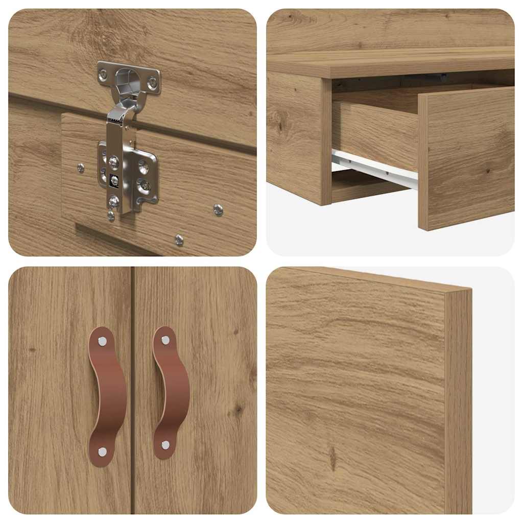 Storage Bed Frame with Door Artisan Oak 100 cm Engineered Wood