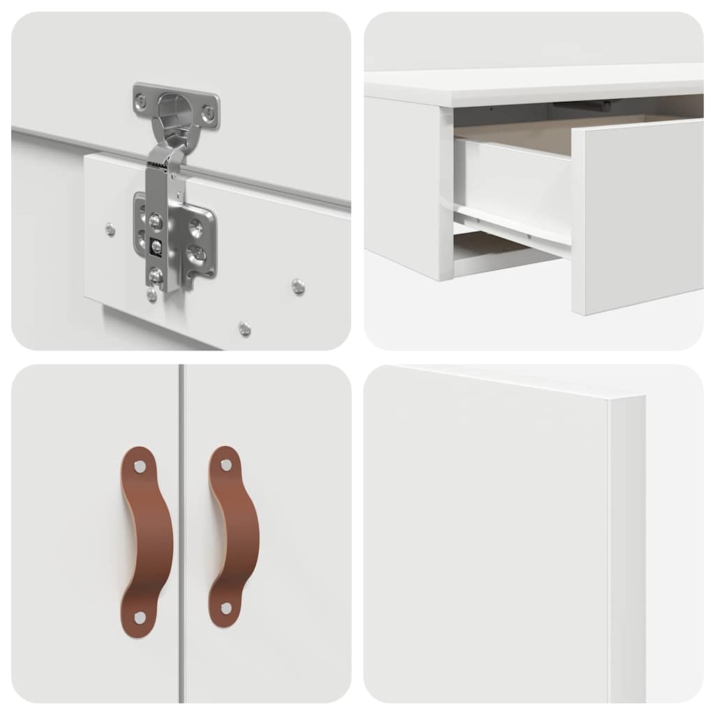 Storage Bed Frame with Drawer White 160 cm Engineered Wood