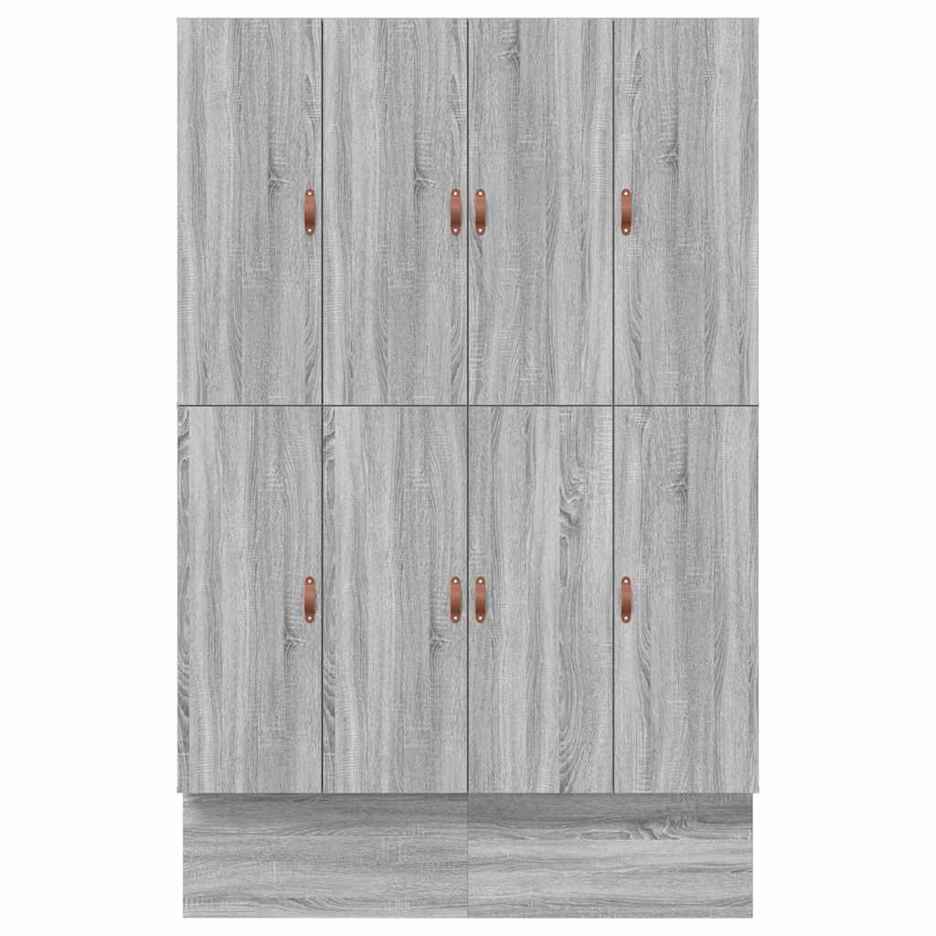 Storage Bed Frame with Door Grey Sonoma 140 cm Engineered Wood