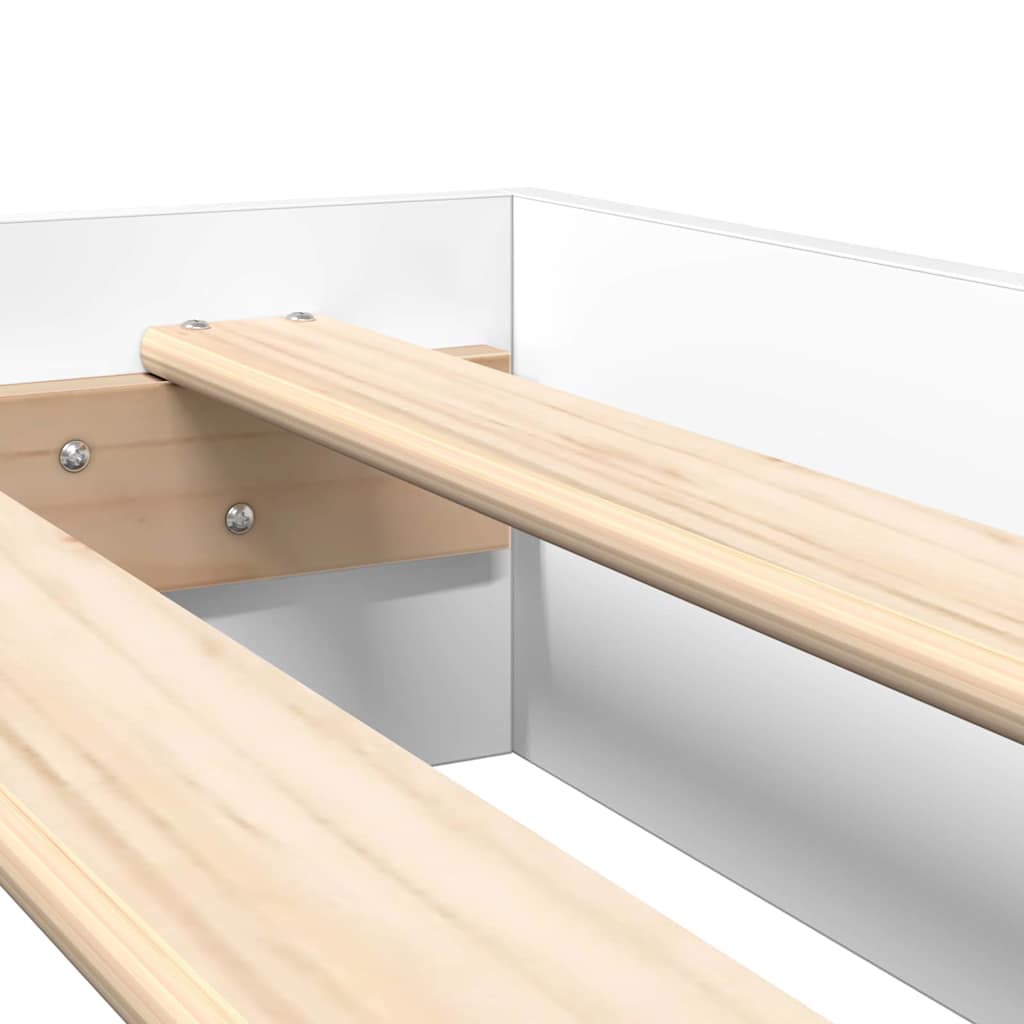 Bookcase Bed with Headboard White 135 x 190 cm Engineered wood