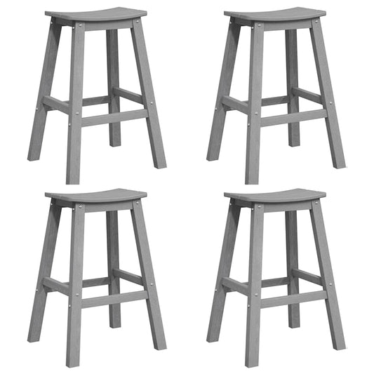 Garden Bar Set 4 pcs Light Grey HDPE