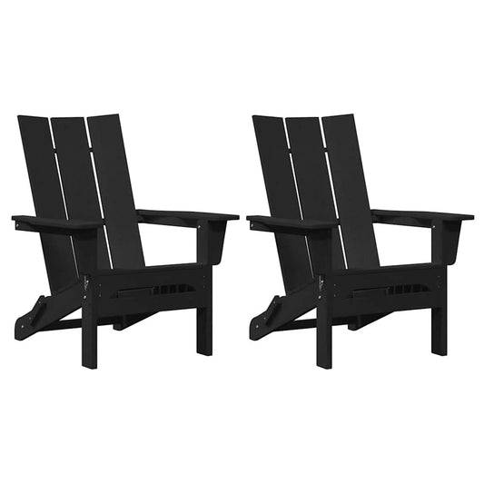 Garden Chair 2 pcs Black Polyethylene