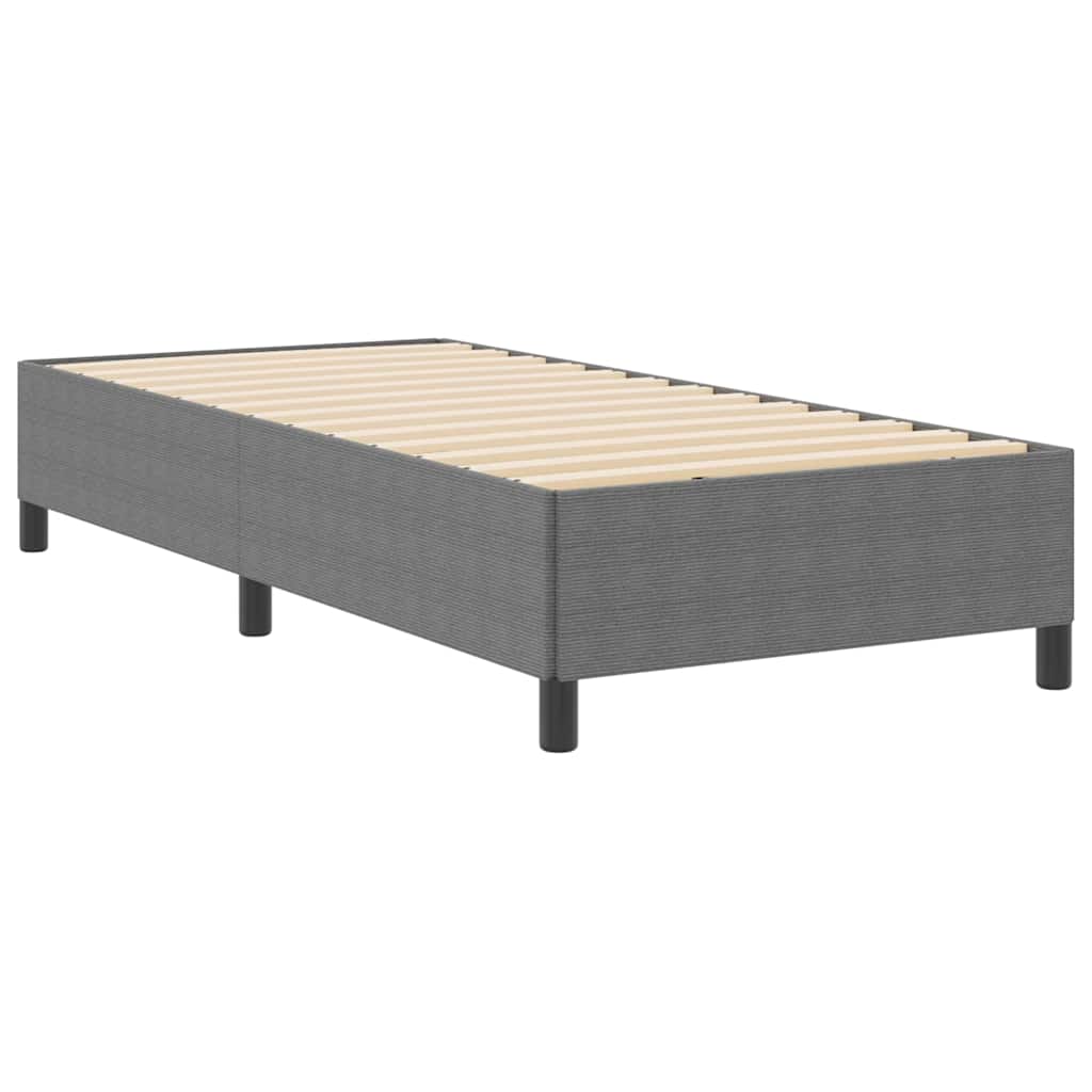 Bed Frame Light grey 80 x 200 cm Corduroy fabric