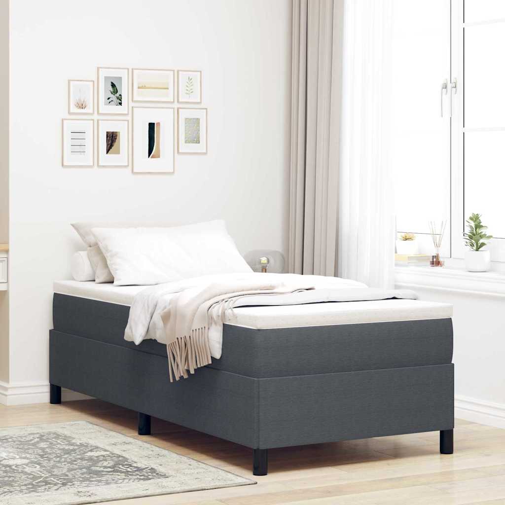Bed Frame Dark grey 80 x 200 cm Corduroy fabric