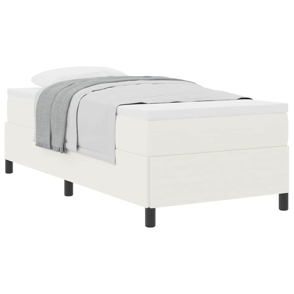 Bed Frame Cream 100 x 200 cm Corduroy fabric