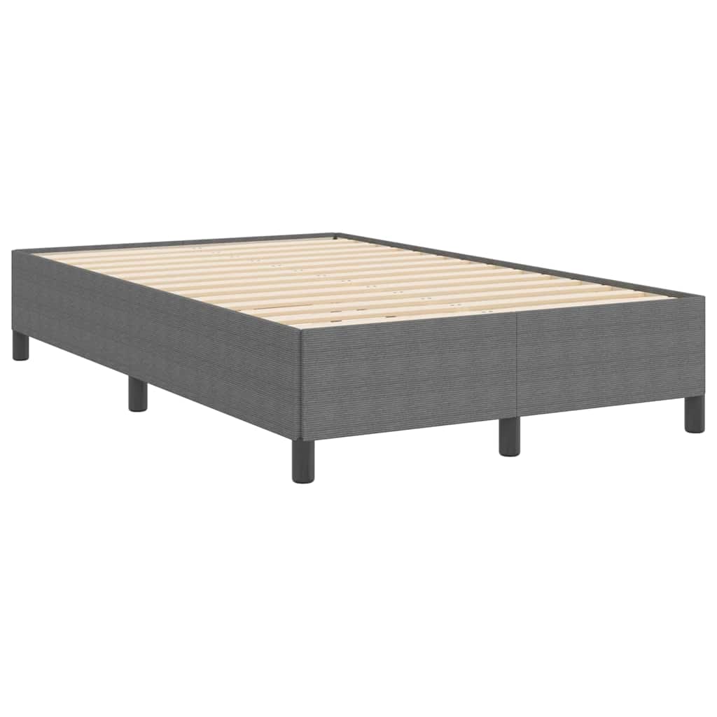 Bed Frame Light grey 120 x 190 cm Corduroy fabric