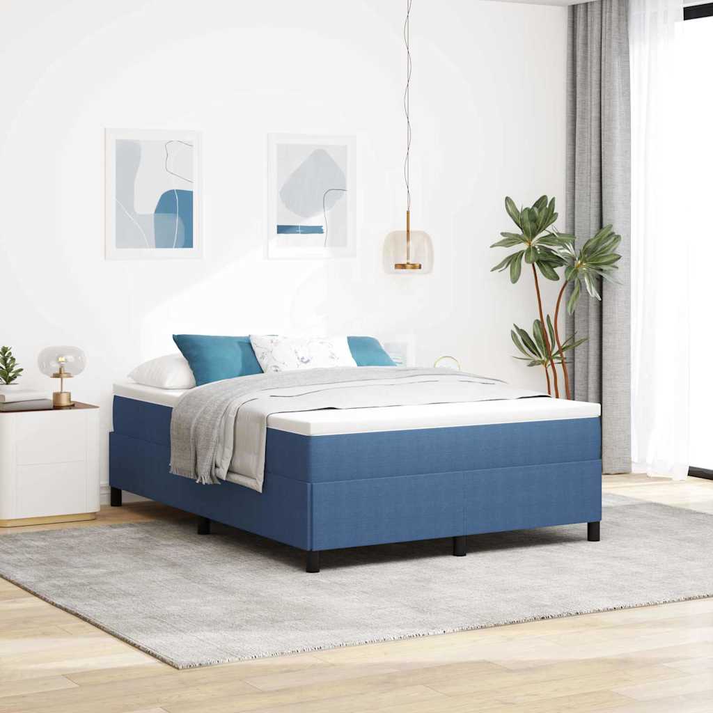 Bed Frame Blue 140 x 200 cm Corduroy fabric