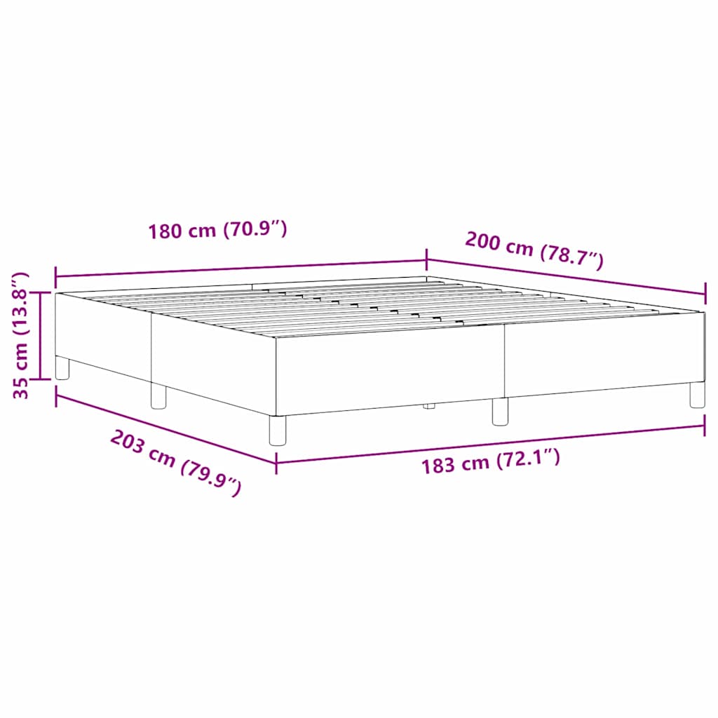 Bed Frame Blue 180 x 200 cm Corduroy fabric