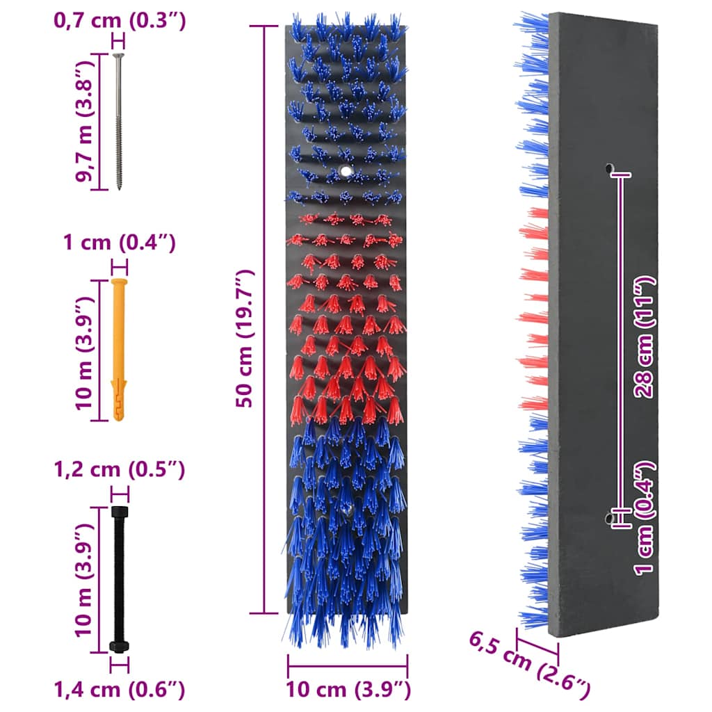 Cattle Brushes Red and Blue 50 x 10 x 6.5 cm PP