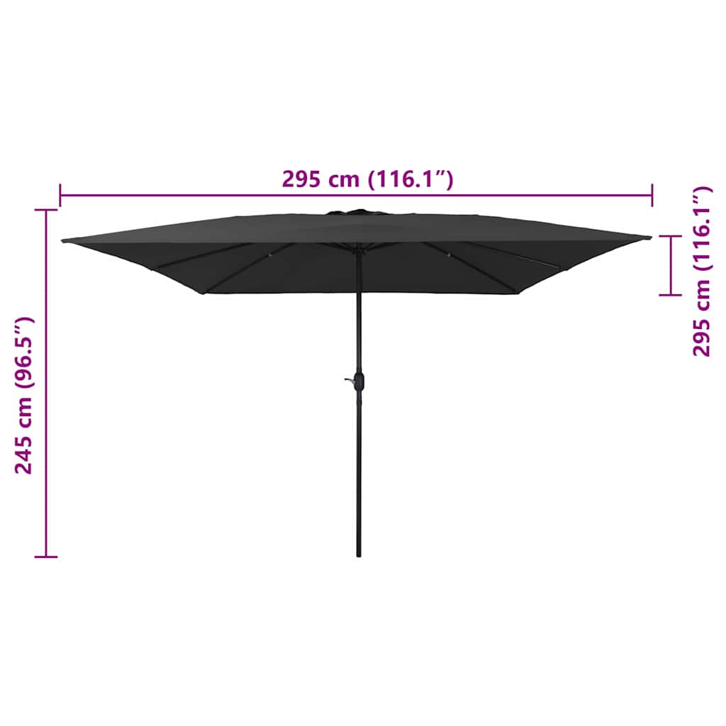 Garden Parasol Anthracite 295 x 295 x 245 cm