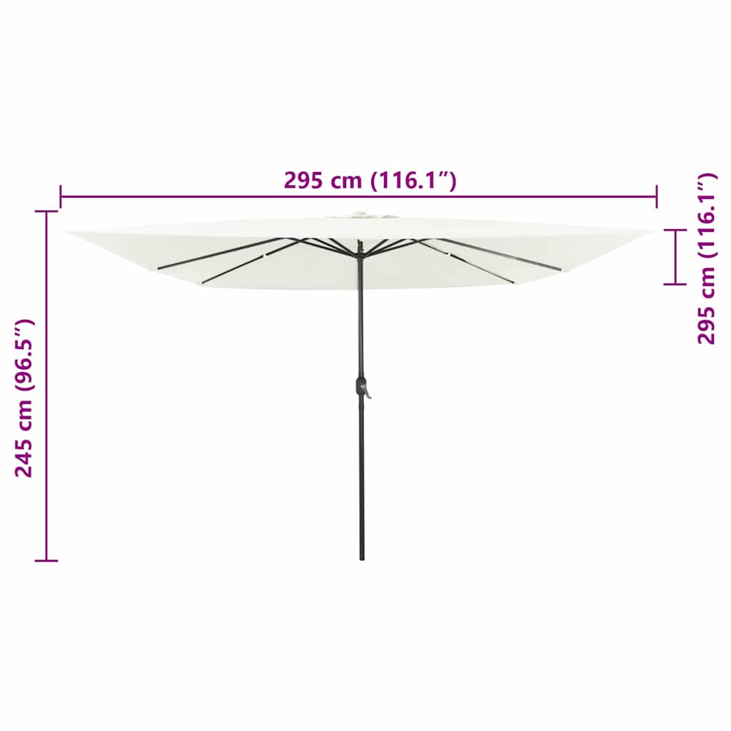Garden Parasol Sand 295 x 295 x 245 cm Polyester and Steel