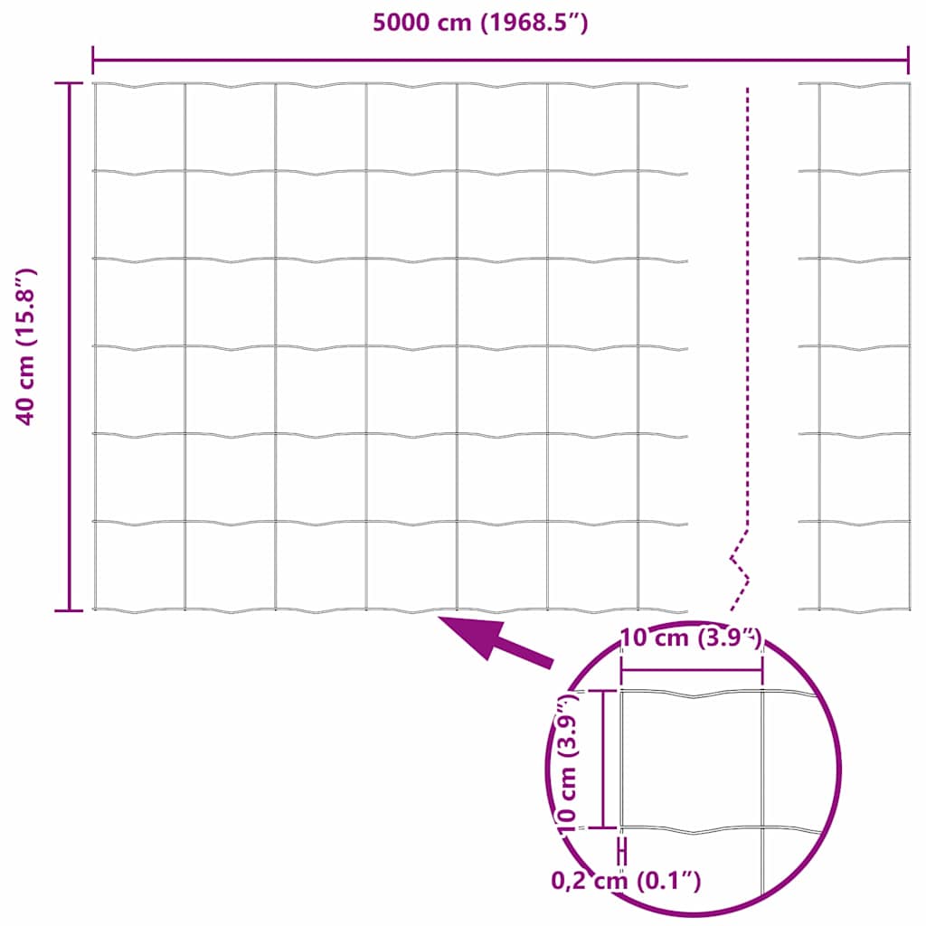 Euro Fence 0.4 x 50 m PVC-coated iron Grey