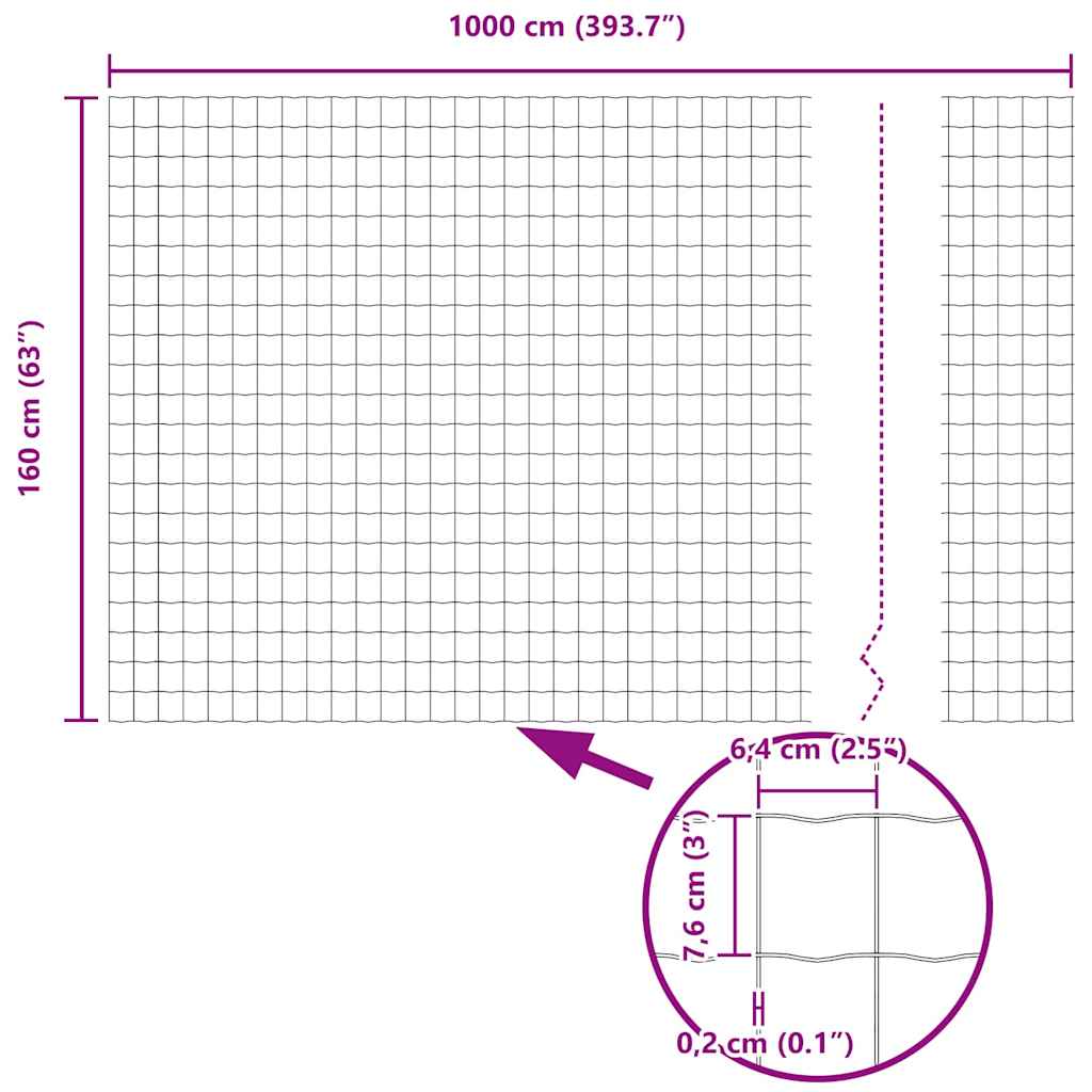 Euro Fence 1.6 x 10 m PVC-coated iron Black