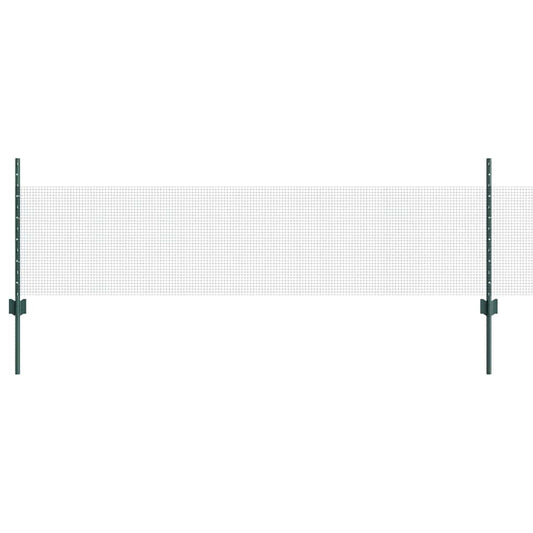 Welded Wire Fence with Posts 50 x 0.5 m PVC-Coated Steel Green