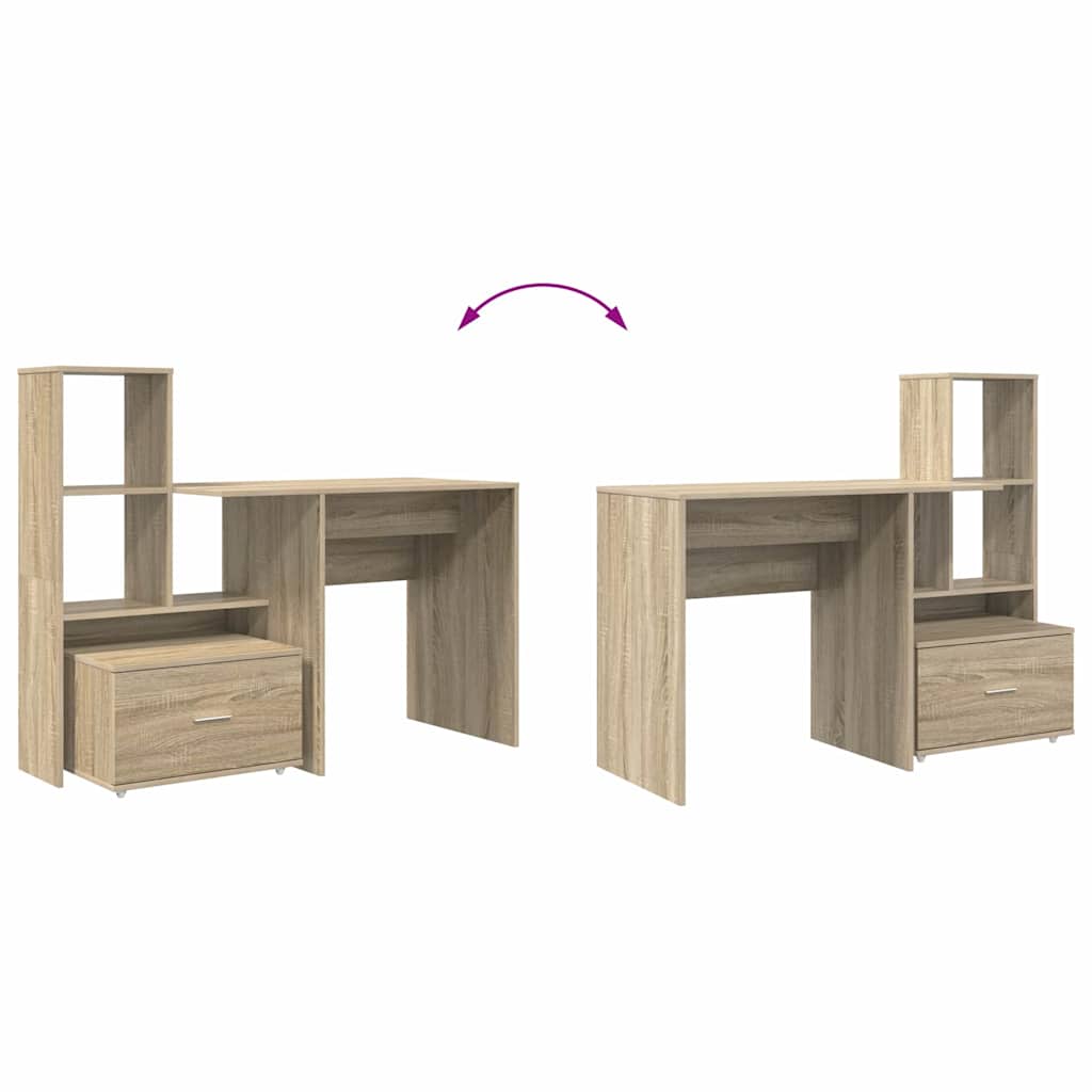 Desk Sonoma Oak Engineered Wood 131.5 x 50 x 106.5 cm
