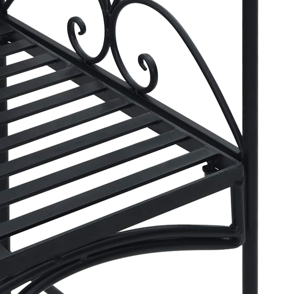 Garden Bench Black 121 x 48 x 200 cm Steel
