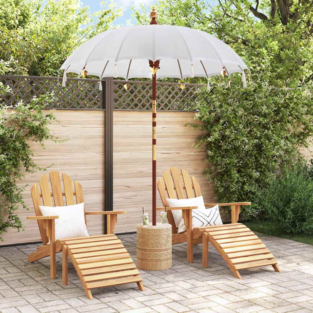 Balinese Parasol Cream (180-190) x 260 cm Cotton and solid wood