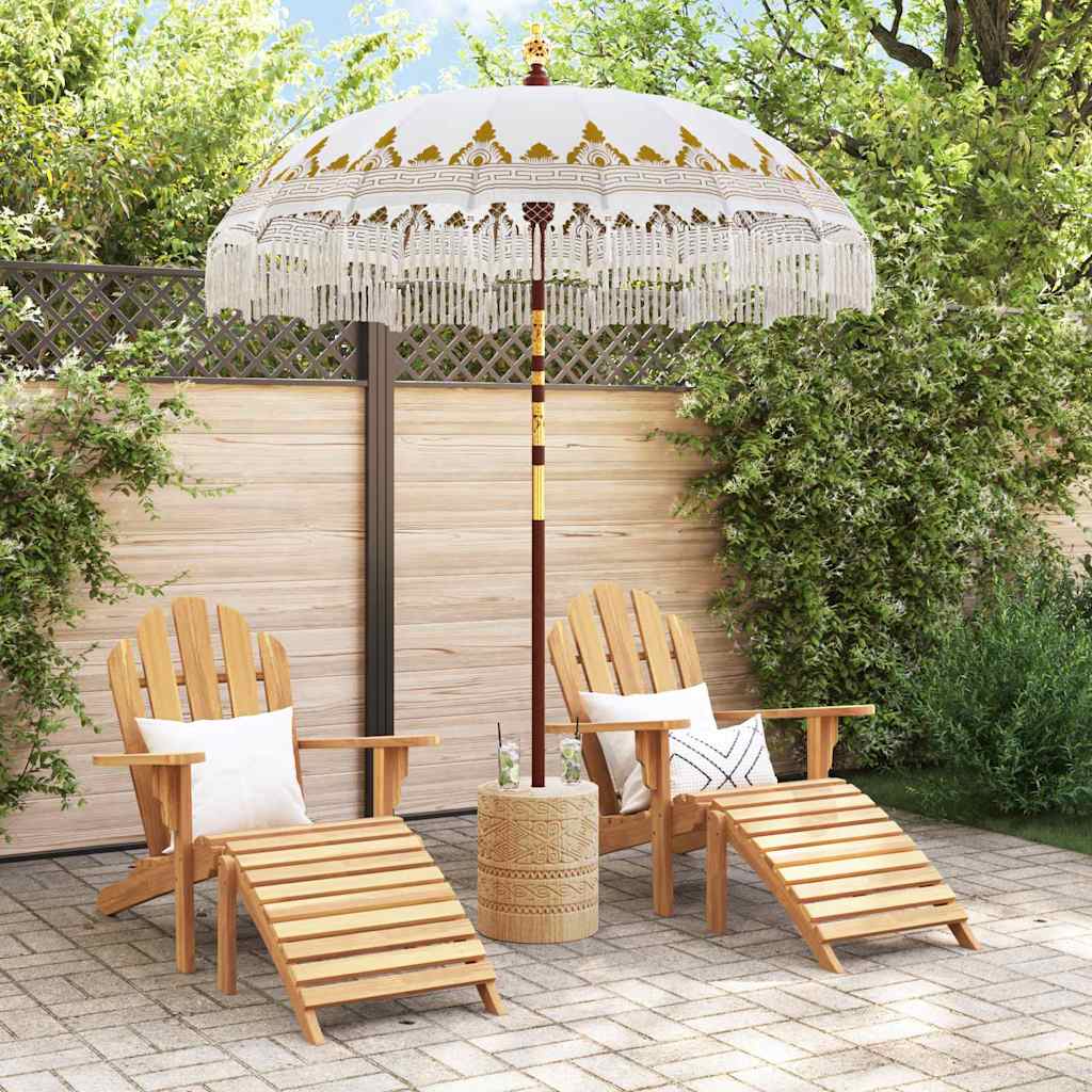 Balinese Parasol Cream (180-190) x 260 cm Cotton and solid wood