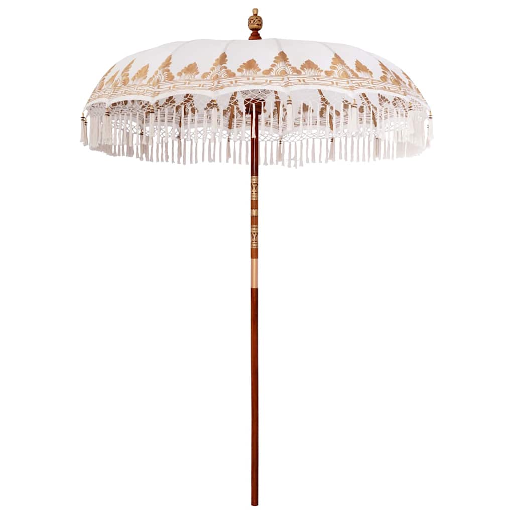 Balinese Parasol Cream (180-190) x 260 cm Cotton and solid wood