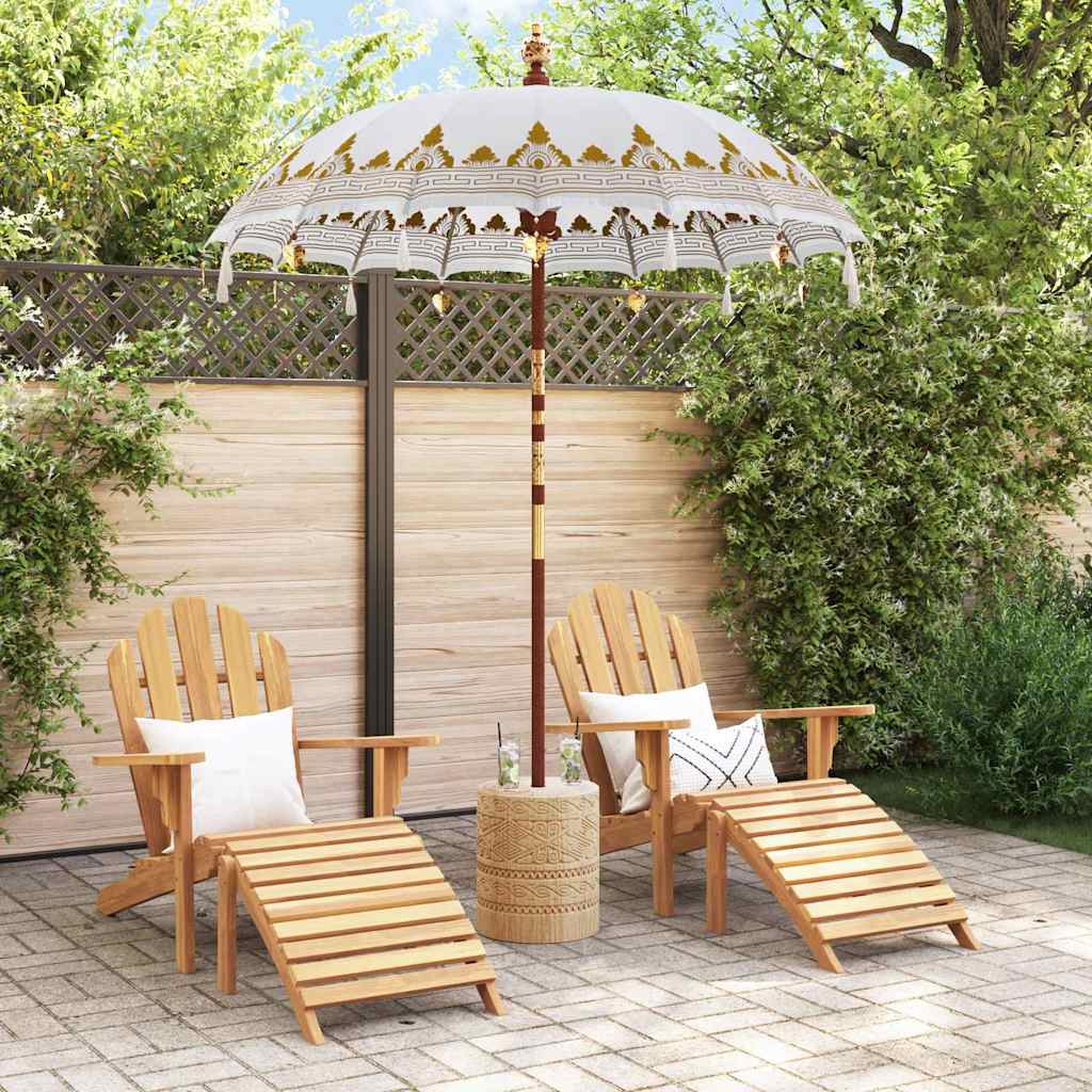 Balinese Parasol Cream (180-190) x 260 cm Cotton and solid wood