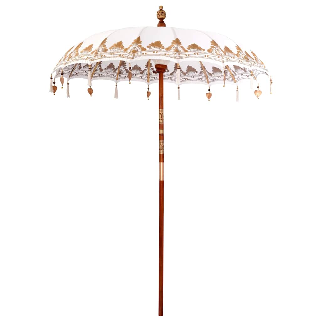 Balinese Parasol Cream (180-190) x 260 cm Cotton and solid wood
