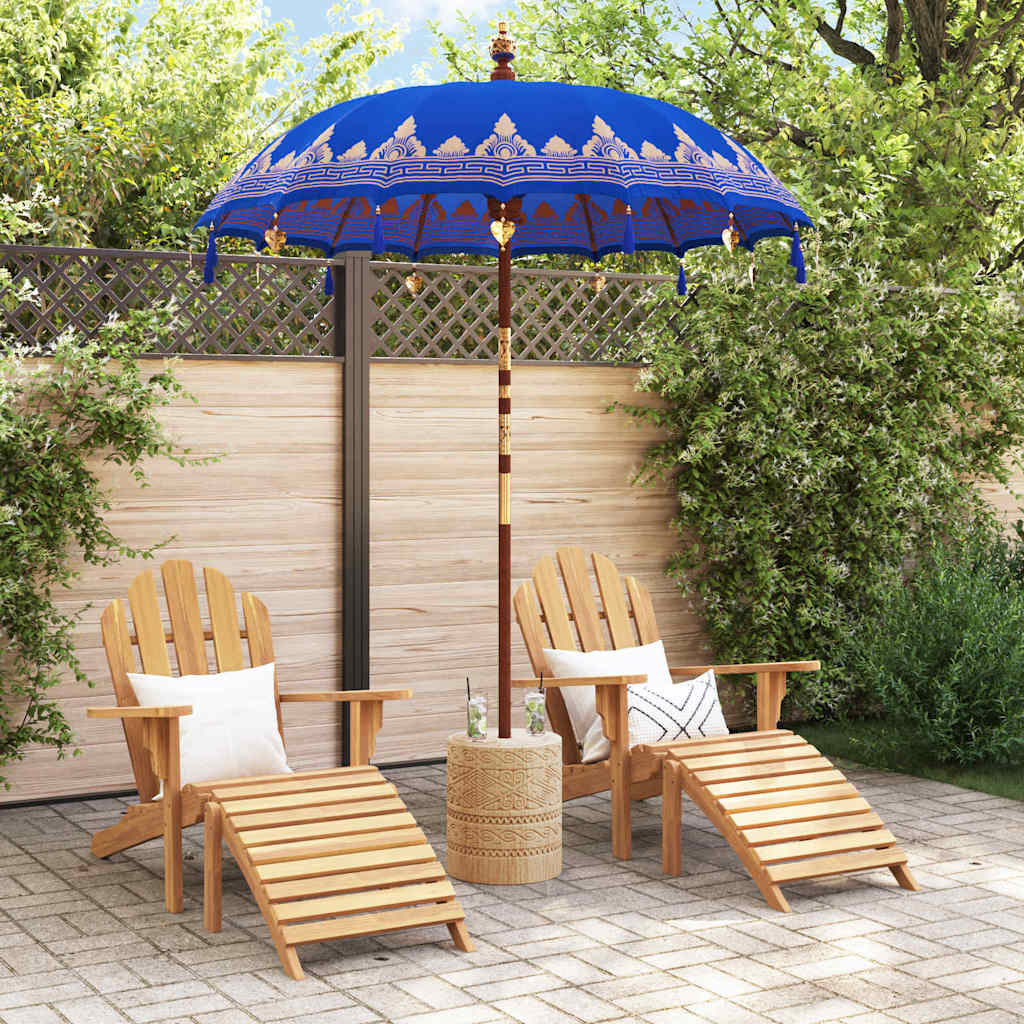Balinese Parasol Blue (180-190) x 260 cm Cotton and solid wood