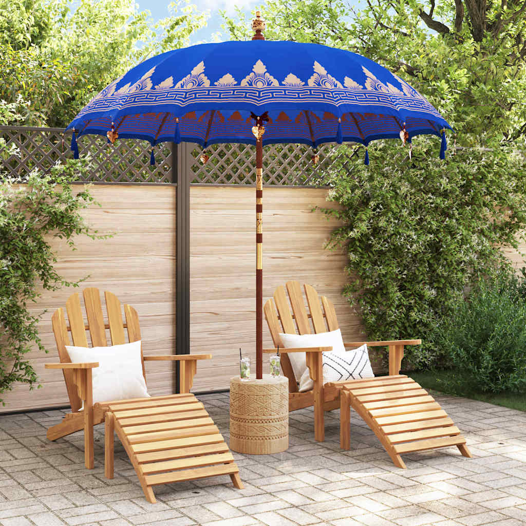 Balinese Parasol Blue (210-220) x 260 cm Cotton and solid wood