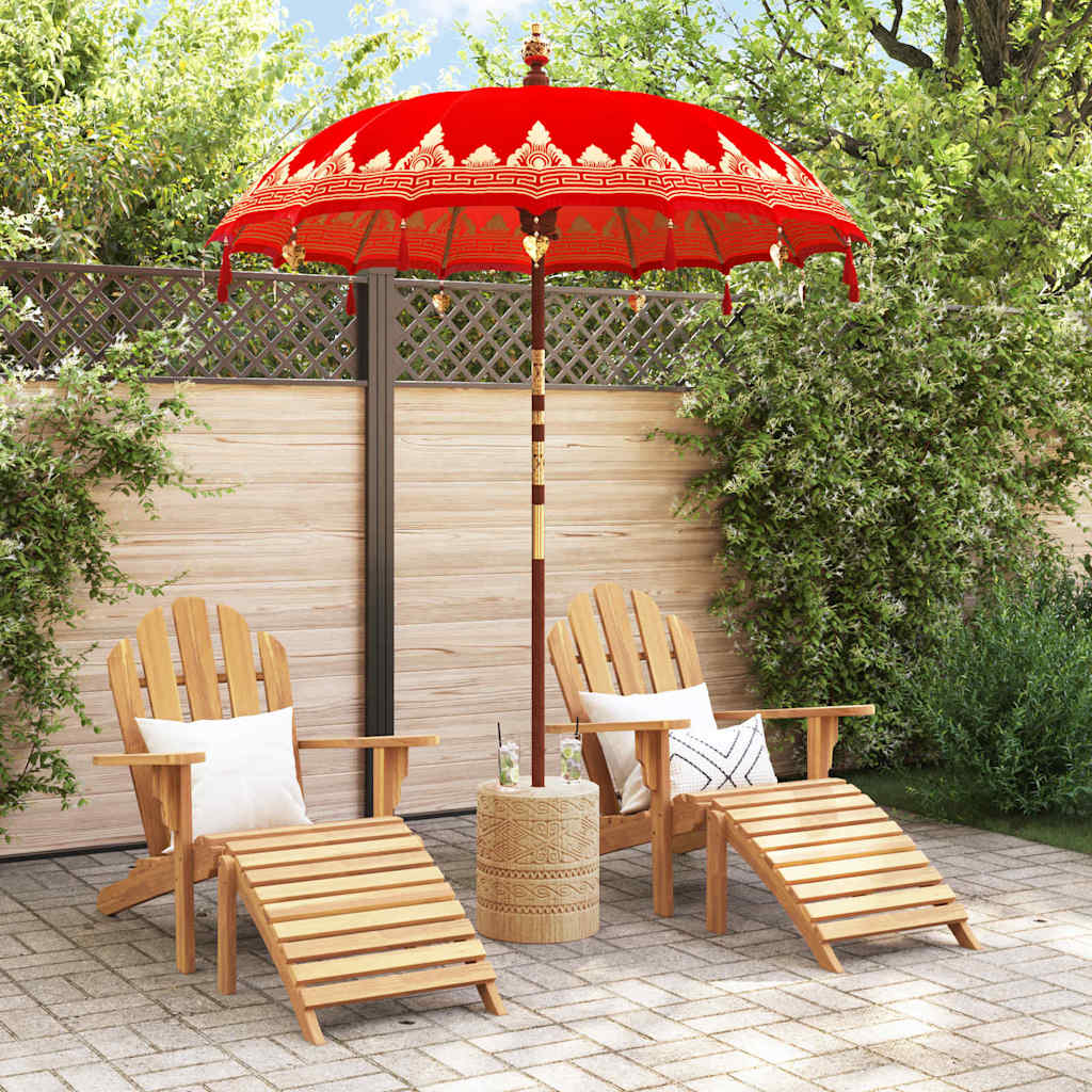 Balinese Parasol Red (180-190) x 260 cm Cotton and solid wood
