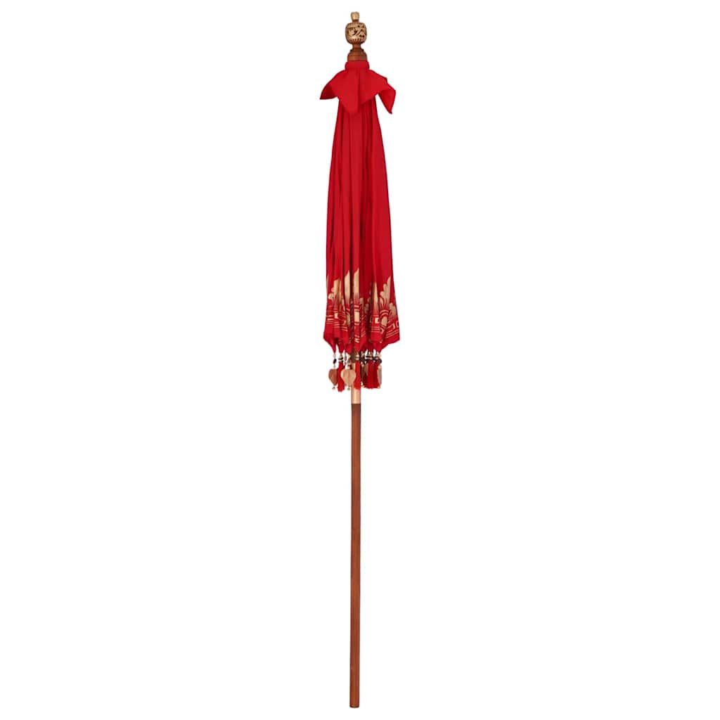 Balinese Parasol Red (180-190) x 260 cm Cotton and solid wood