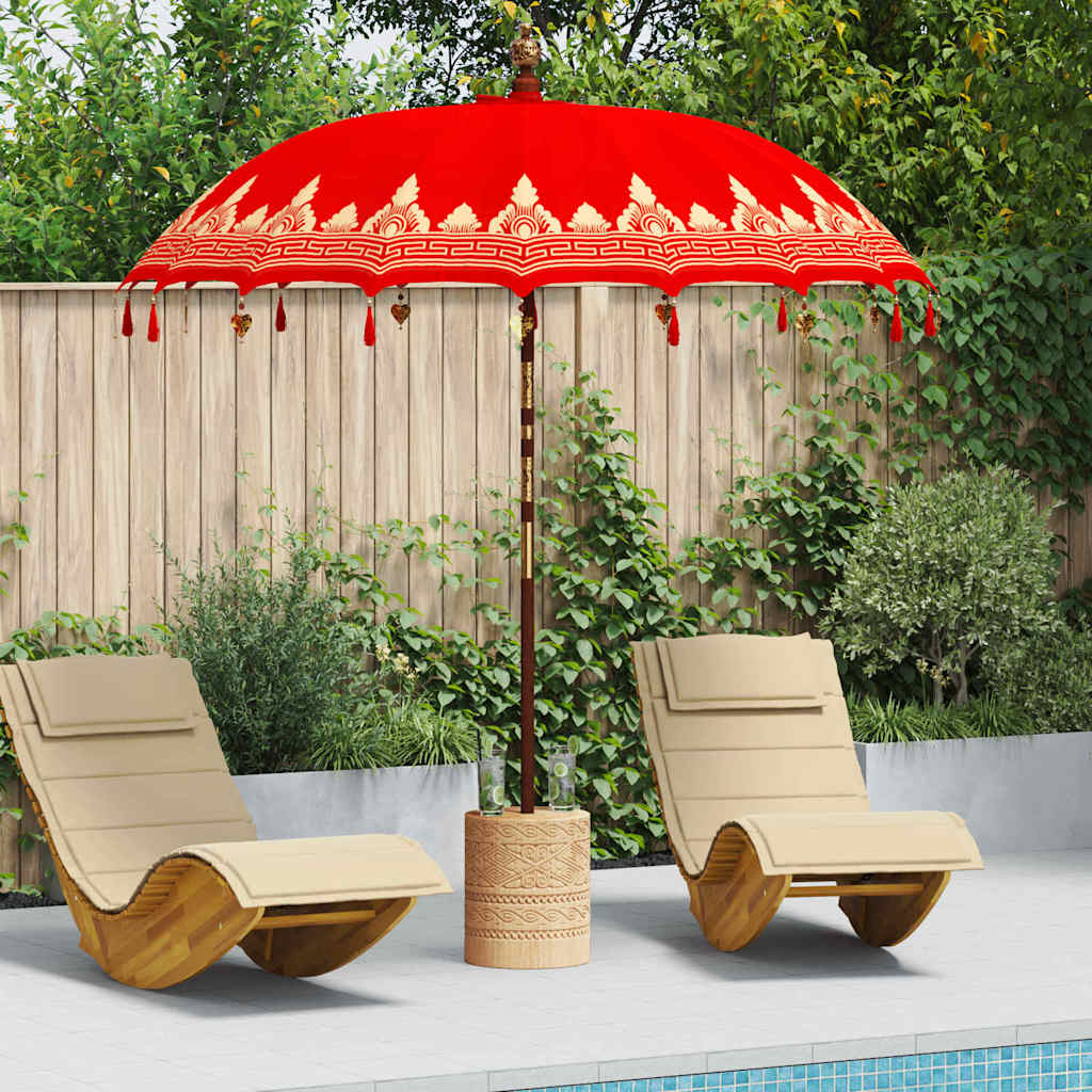 Balinese Parasol Red (210-220) x 260 cm Cotton and solid wood