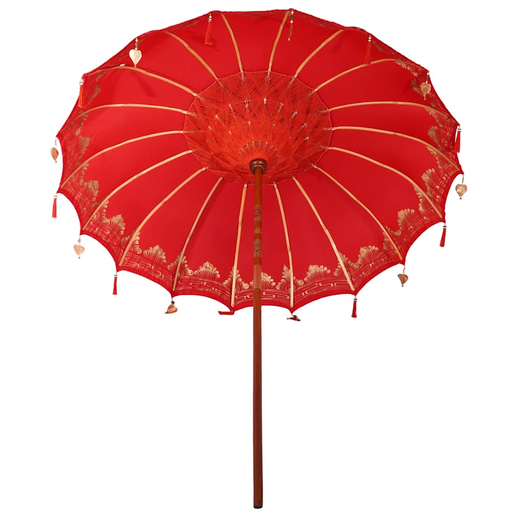 Balinese Parasol Red (210-220) x 260 cm Cotton and solid wood