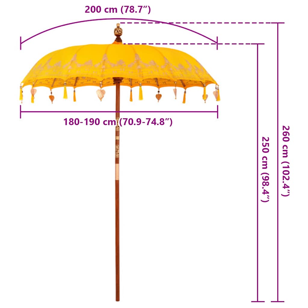 Balinese Parasol Yellow (180-190) x 260 cm