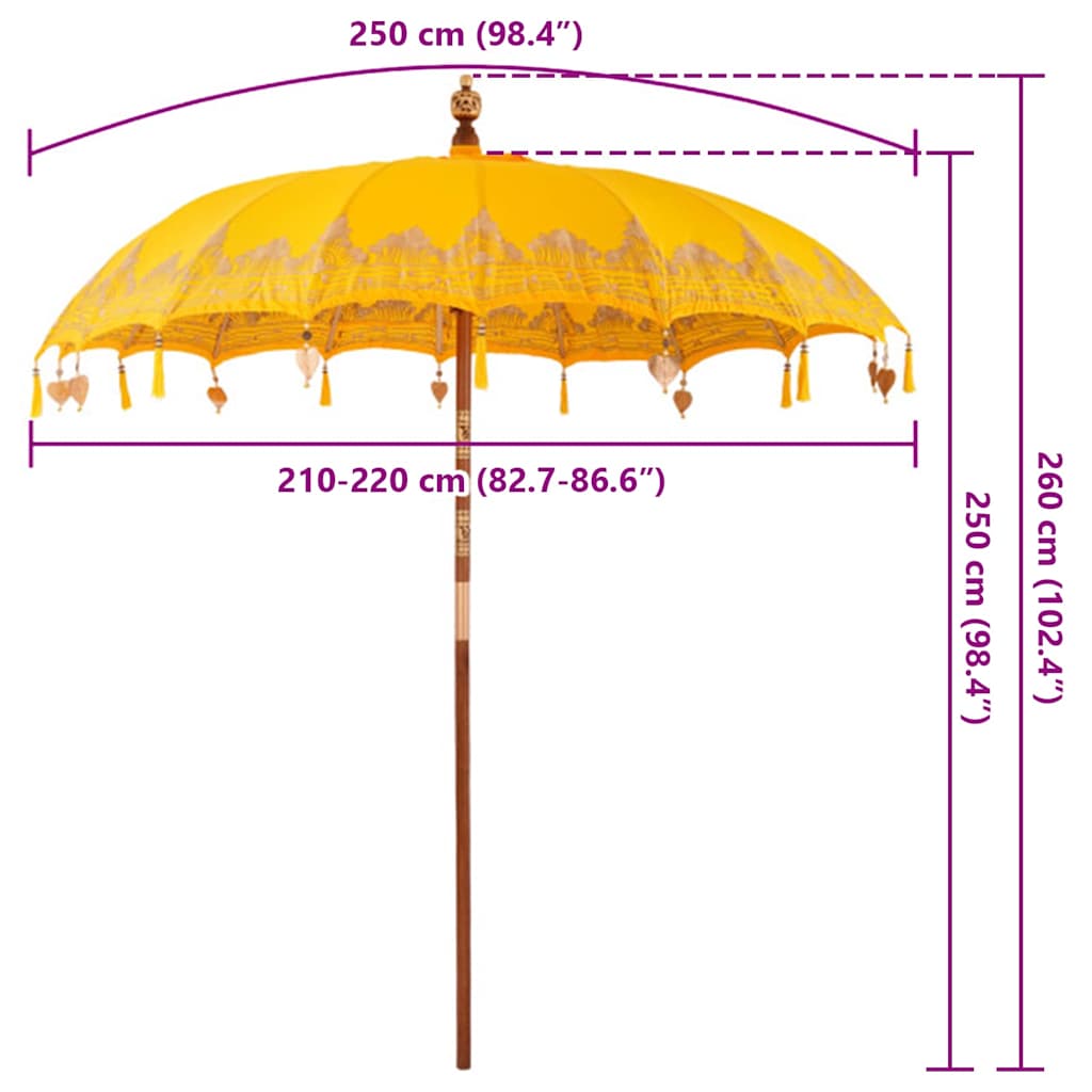 Balinese Parasol Yellow (210-220) x 260 cm